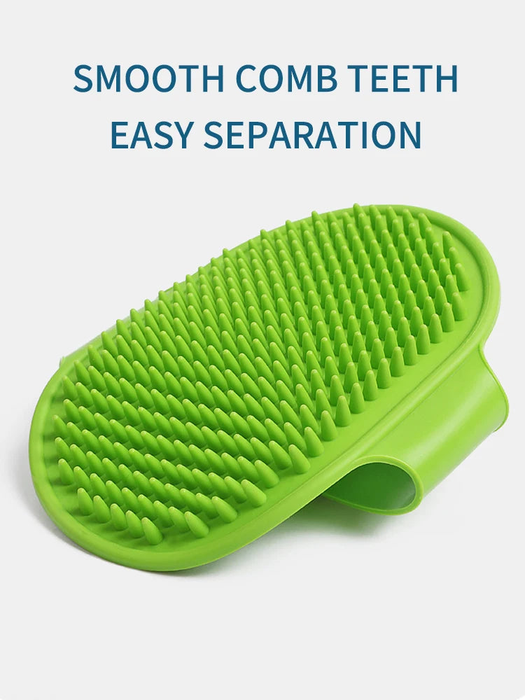 Soft Rubber Pet Bath Brush – Grooming & Massage Glove